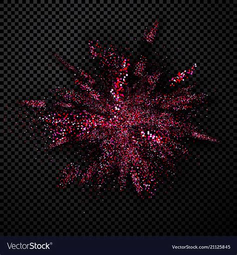 Pink Glitter Explosion On Transparent Background Vector Image