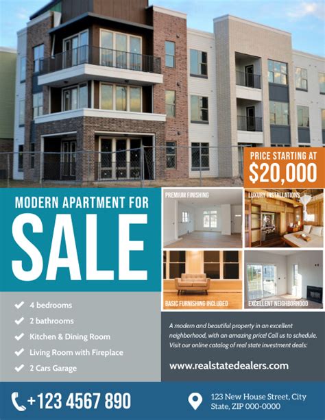 Real Estate Apartment For Sale Flyer Template Postermywall