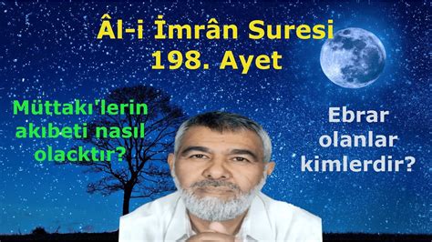Ali İmran Suresi 198 Ayetler Youtube