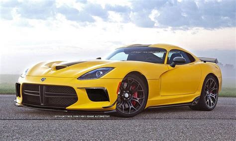 A Yellow Sports Car Parked On The Side Of The Road In Front Of A Cloudy Sky