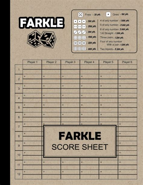 Buy Farkle Score Sheets Record Keeper Book With Guideline For Farkel