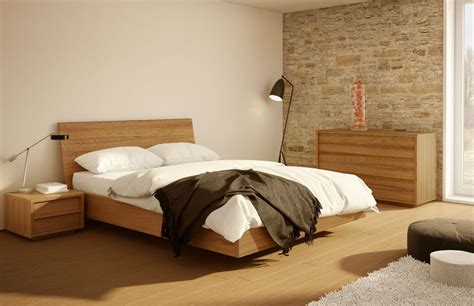 Don't afraid to use teak design décor because the modern and high class look still come if you add lighting sets arrangement. Contemporary wood bedroom Urbana collection by Mobican ...