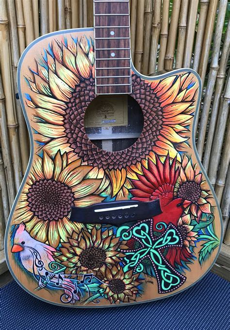 Custom Painted Guitar Art By Julie Oakes