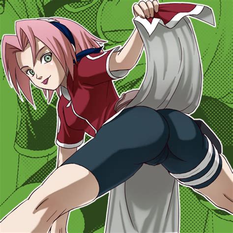 Haruyama Kazunori Haruno Sakura Naruto Naruto Series Lowres 1girl P Ass Ass Focus