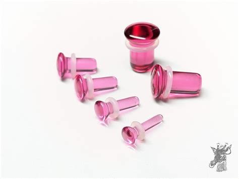 Glass Plugs Gauges Pink Glass Plugs Single Flare Body Etsy