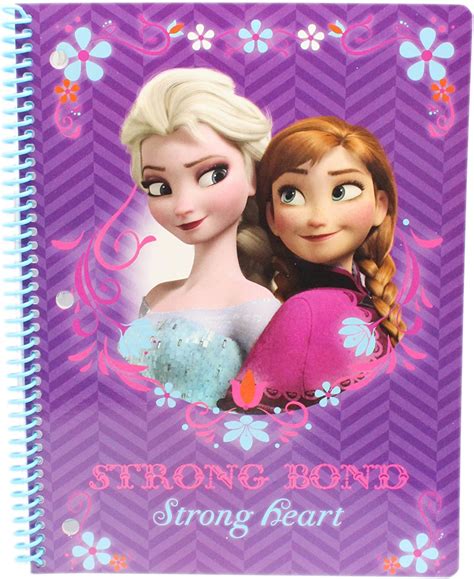 Disneys Frozen Strong Bond Anna And Elsa Three Ring Spiral Notebook Office Products