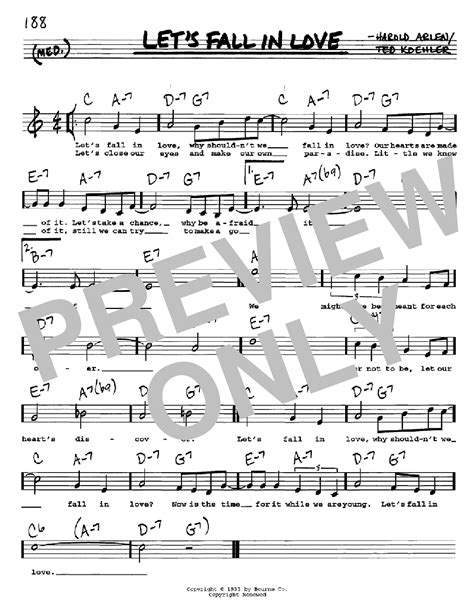 Ted Koehler Lets Fall In Love Sheet Music Chords And Lyrics