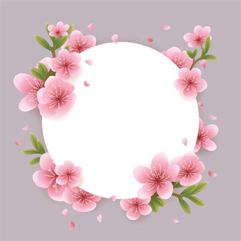Cherry Blossom Template Border With Branch 1978352 Vector Art At Vecteezy