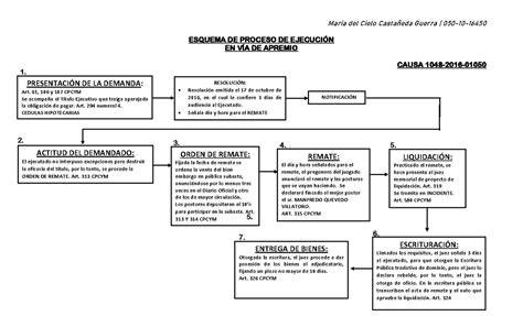 Esquema Juicio Ejecutivo Via De Apremio Maria Del Cielo Castañeda