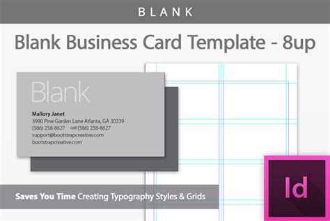 Don't forget to print out an envelope for your card! Blank Business Card Template 8-up ~ Business Card Templates on Creative Market