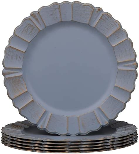 Maoname 13 Dusty Blue Charger Plates Antique Plate Chargers With Wipe