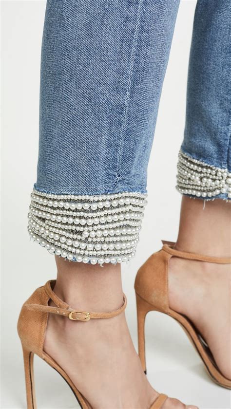 7 For All Mankind Imitation Pearl Jeans Shopbop Denim And Pearls