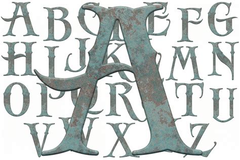 Old English Alphabet And Numbers Rustic Alphabet Rusty Abc 739400