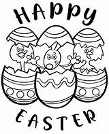 Easter Happy Card Color Coloring Printable Funny Print Eggs sketch template