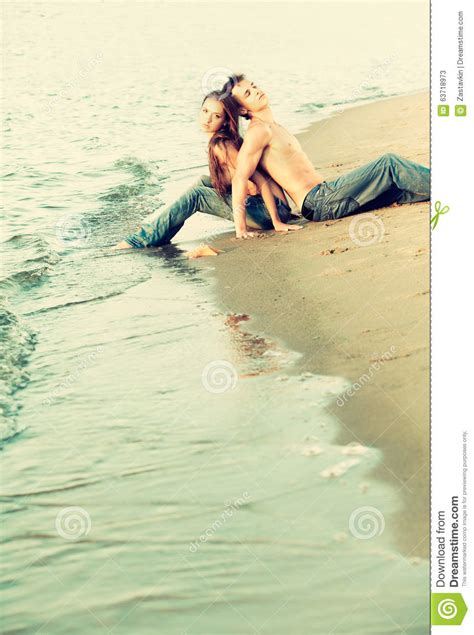 Couple At The Beach Stock Image Image Of Muscles
