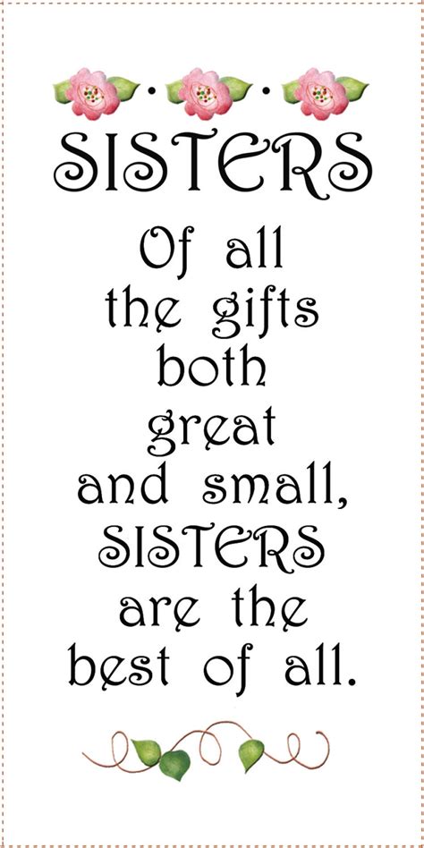 A Quote That Says Sisters Of All The Ts Both Great And Small
