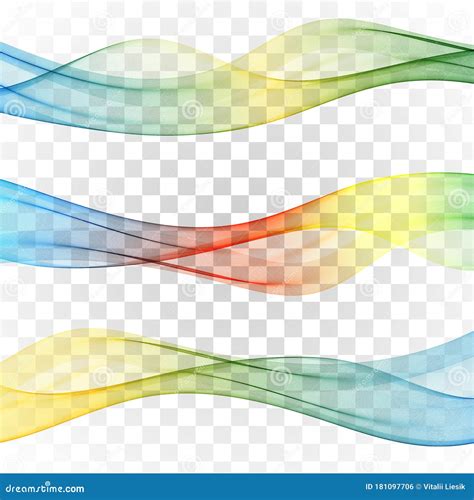 Set Of Abstract Banners Colored Waves Set Wave Stock Vector
