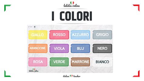 I Colori Vocabulary Italian For Beginners Youtube