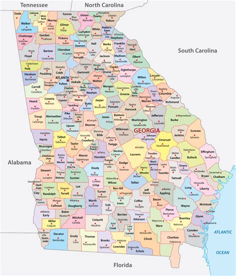 Georgia Counties Map Mappr