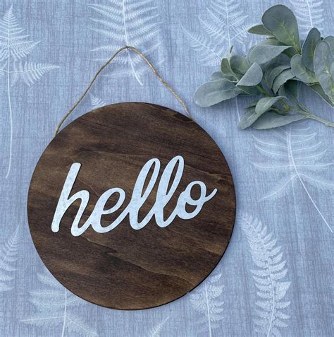 Hello Wood Sign Wall Decor Home Decor Ts For Her Etsy