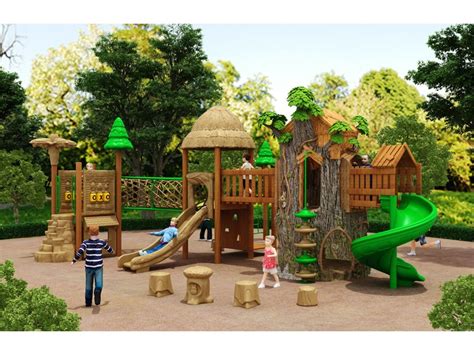 Straw Color With Fancy Natural Design With Frp Tree House And Slide