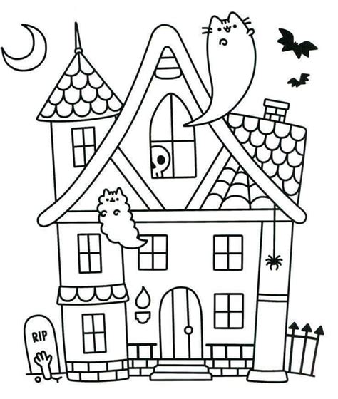Ice cream printable coloring pages. Kawaii Pusheen Halloween Ghost Print and Color Page ...