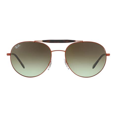Unisex Round Aviator Sunglasses Bronze Green Gradient Ray Ban® Touch Of Modern
