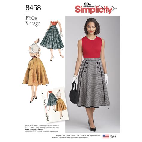Simplicity Pattern 8458 Misses Vintage Skirts