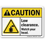 Caution Forklift Head Sign Clearance Low Pedestrian