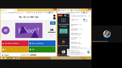 Kahoot Quiz Linear Equations In One Variable Youtube