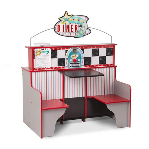 Melissa And Doug Star Diner Restaurant Play Set And Kitchen Wooden Diner