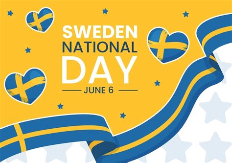 Ilustración Vectorial Del Día Nacional De Suecia El 6 De Junio