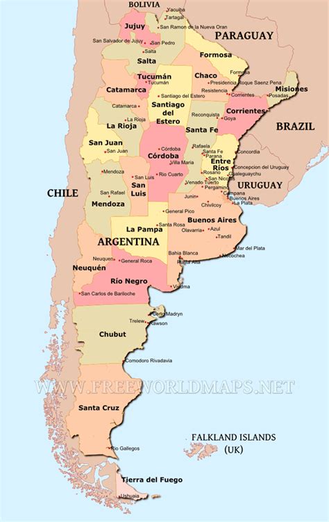 Large Detailed Administrative And Political Map Of Argentina Argentina
