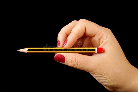 Female Hand Holding Pencil Isolated Stock Image Image Of Caucasian
