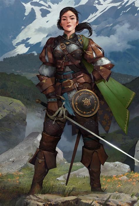 Kingmaker is filled with classic tabletop mechanics. Female Human Sword Leather Armor Shield Fighter ...