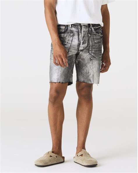 Purple Brand Cotton Washed Black Iridescent Pearl Shorts For Men Lyst