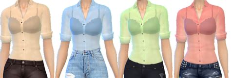 Sims 4 Ccs The Best Transparent Blouse By Sirena