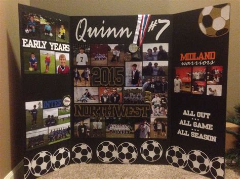 I Made This Tri Fold Board For A Soccer Hs Senior Night Banquet