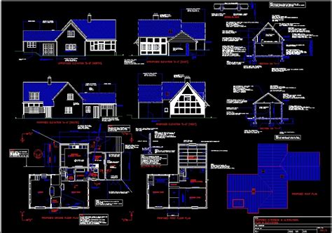 American Type House Dwg Elevation For Autocad • Designs Cad