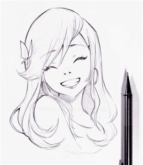 Smile By Ladowska On Deviantart Girl Drawing Sketches Anime Drawings