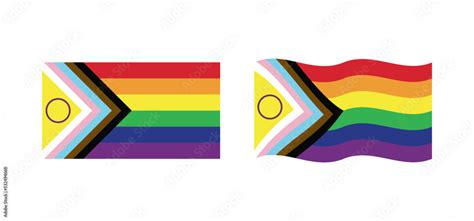 Vecteur Stock New Updated Lgbtq Pride Flag Vector Intersex Inclusive