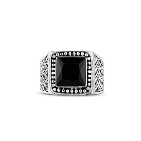 gentleman s signet ring onyx high polish silver black size 11 kainam silver jewelry