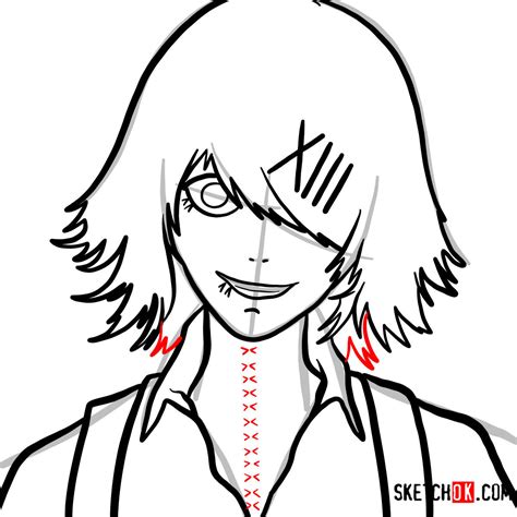 How To Draw Juuzou Suzuyas Face Tokyo Ghoul Sketchok Easy Drawing