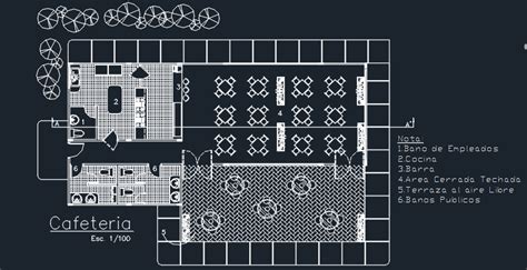 Coffee Bar With Floor Plans 2d Dwg Design Section For Autocad • Designs Cad