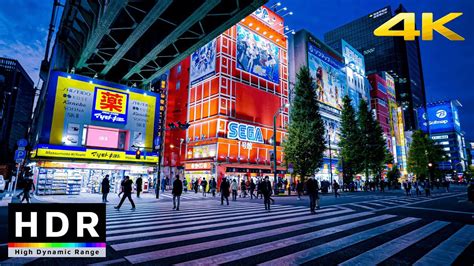 4k Hdr Night Walk In Tokyo Electric Anime Town Akihabara Japan