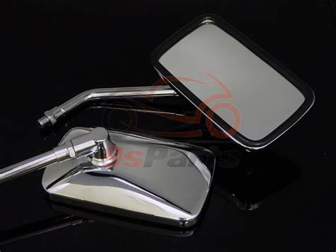 Classisc 10mm Universal Chrome Rectangle Side Rearview Mirror Motorcycle For Honda Cruiser Rebel
