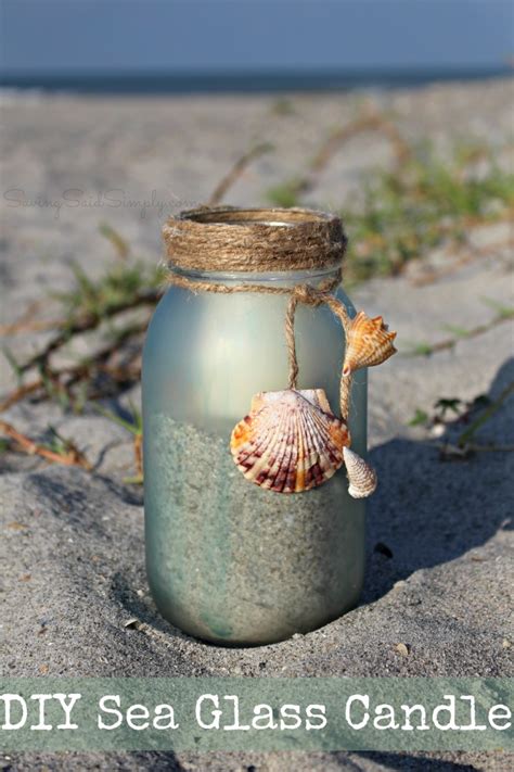 Diy Sea Glass Candle Holder Sunset Beach Date Idea