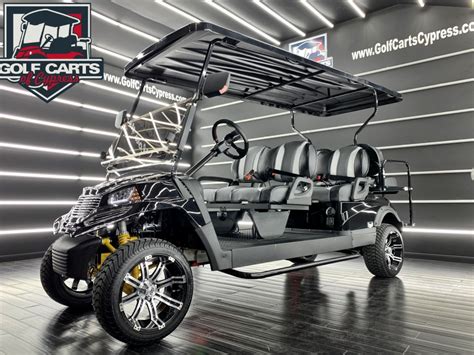2021 Electric Ev Titan Spyder Black 6 Seater Golf Carts Of Cypress