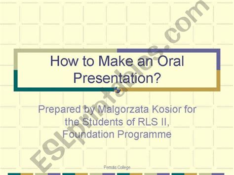 Esl English Powerpoints How To Make An Oral Presentation