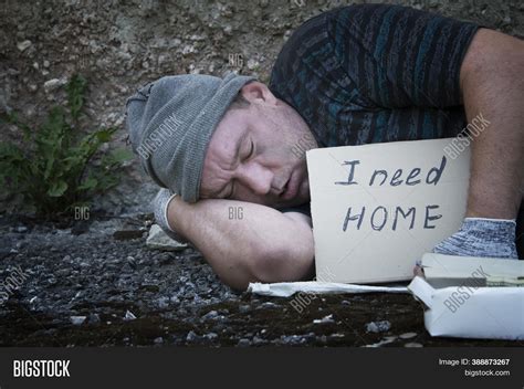 Homeless Man Sleeps On Image Photo Free Trial Bigstock